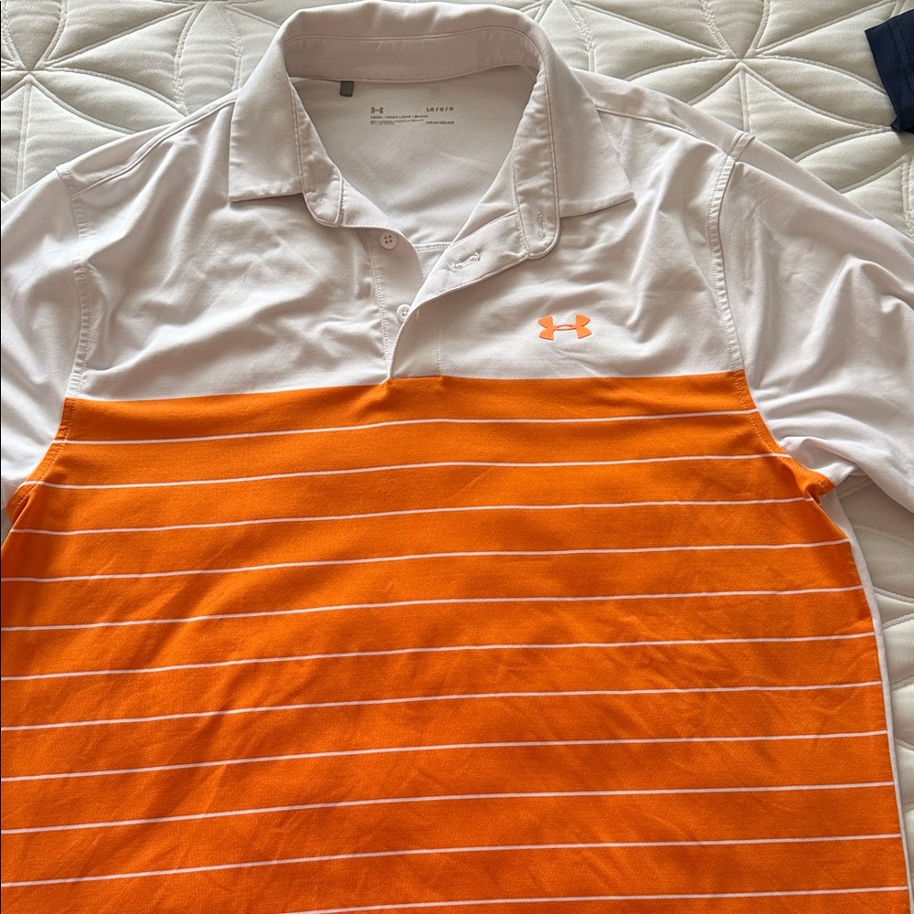 Under Armour Men's Polo Shirt in Orange and White